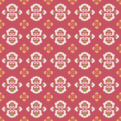 Retro vintage Chinese traditional pattern seamless background curve cross flower