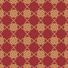 Fototapeta premium Retro vintage Chinese traditional pattern seamless background spiral curve round cross frame line