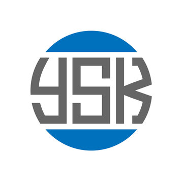 YSK letter logo design on white background. YSK creative initials circle logo concept. YSK letter design.