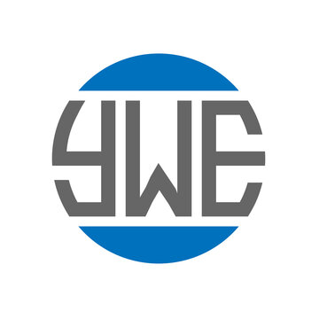 YWE letter logo design on white background. YWE creative initials circle logo concept. YWE letter design.