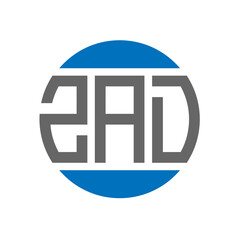 ZAD letter logo design on white background. ZAD creative initials circle logo concept. ZAD letter design.
