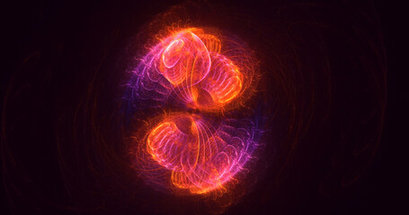 3D rendering abstract multicolor technology fractal light background