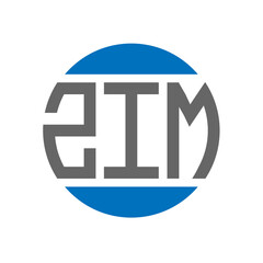 ZIM letter logo design on white background. ZIM creative initials circle logo concept. ZIM letter design.