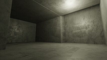 コンクリート壁の密室空間　Closed space with concrete walls