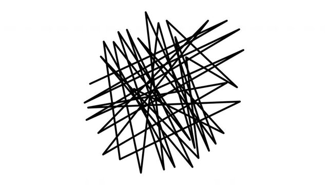 Self drawing scribble, scrawl, scratch animation. Alpha channel, luma matte, isolated design element.