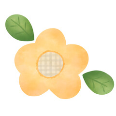 Cute flower watercolor handdrawn.