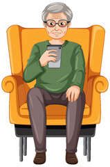 Senior man using a smartphone