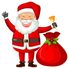 Glücklicher Weihnachtsmann mit Geschenktüte