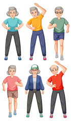 Sammlung von Charakteren älterer Menschen