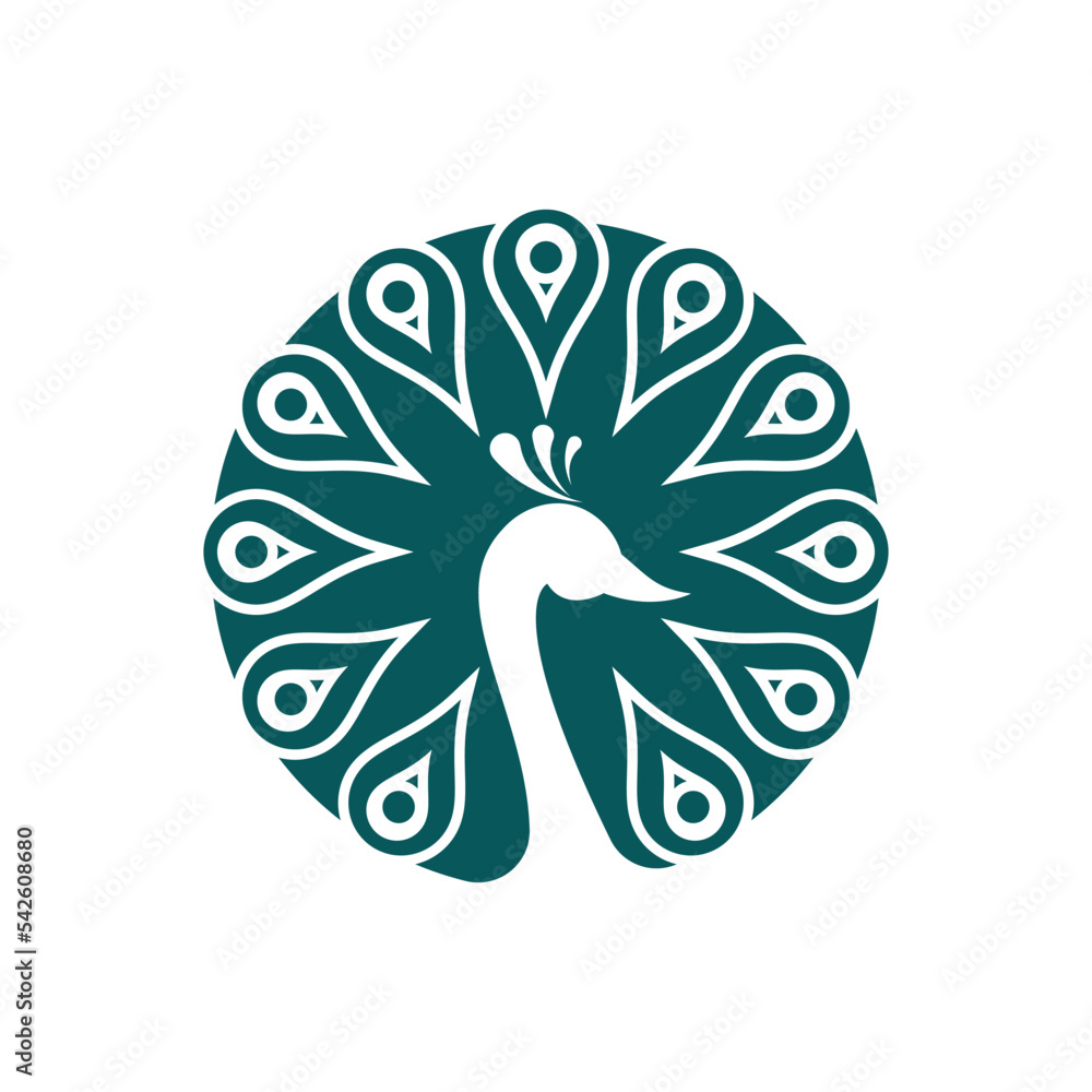 Poster peacock logo illustration