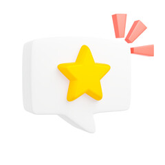 1 Star Rating 3d rendering.