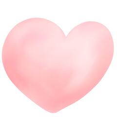 Sweet pink heart shape watercolor handdrawn.