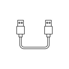 USB cable icon in line style icon, isolated on white background