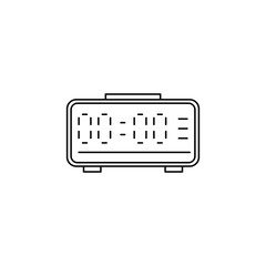 Digital Alarm clock icon in line style icon, isolated on white background