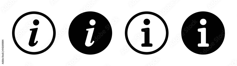 Poster information icon set. info symbol button collection. vector illustration.