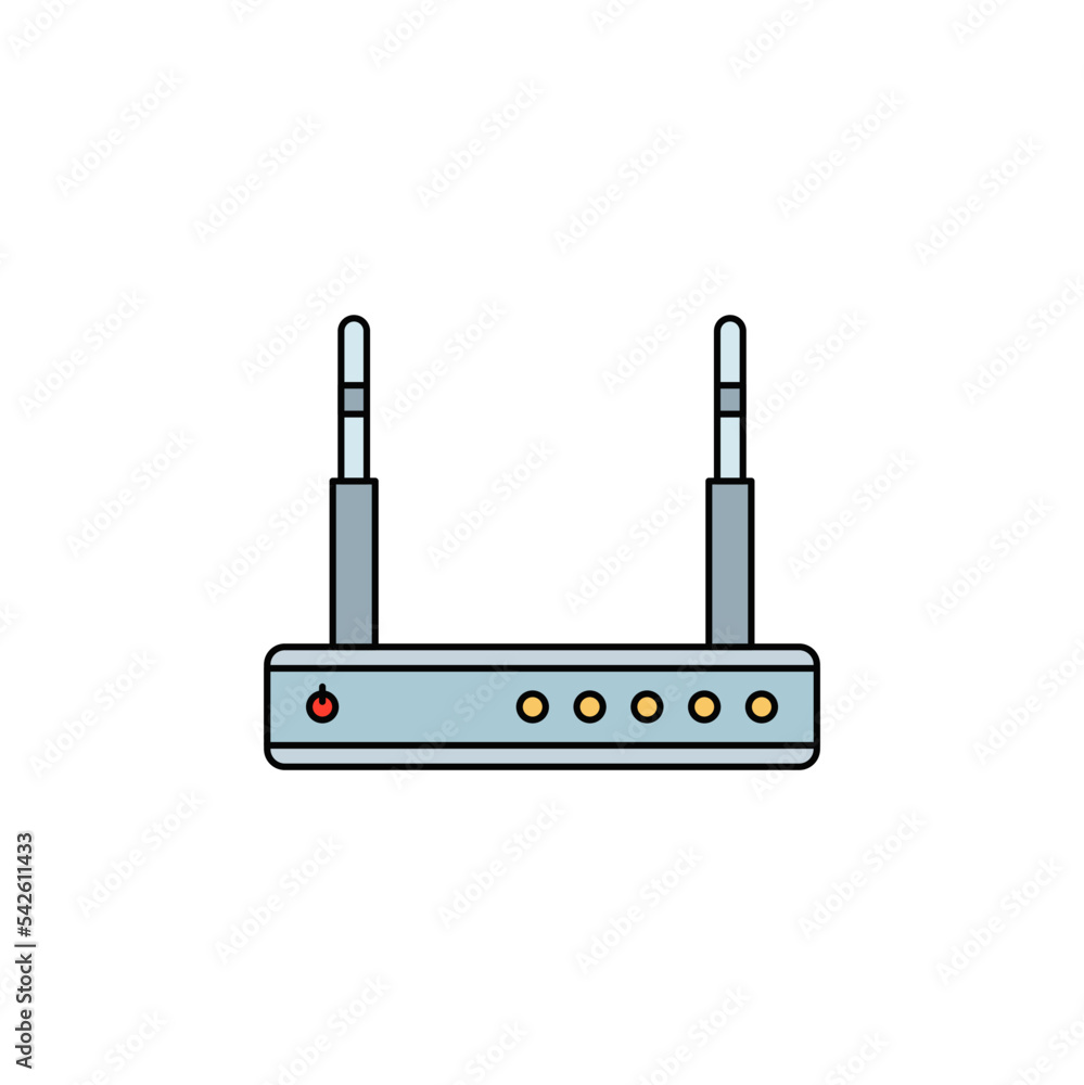 Poster wifi router icon in color, isolated on white background