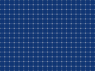 Solar panel grid seamless pattern. Sun electric battery texture. Solar cell pattern. Sun energy battery panel seamless background. Alternative energy source. Vector illustration on blue background. - obrazy, fototapety, plakaty