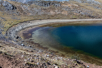 Hiking camping on Huayhuash Circuit Peru