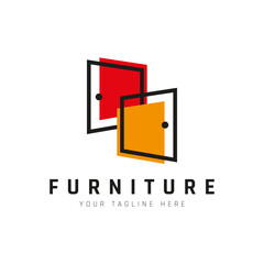 Furniture Interior Logo With Cupboard or Storage Illustration