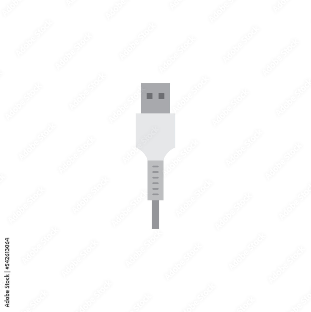 Wall mural USB cable icon in color, isolated on white background 