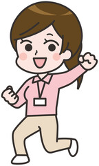 やる気のある介護スタッフの女性