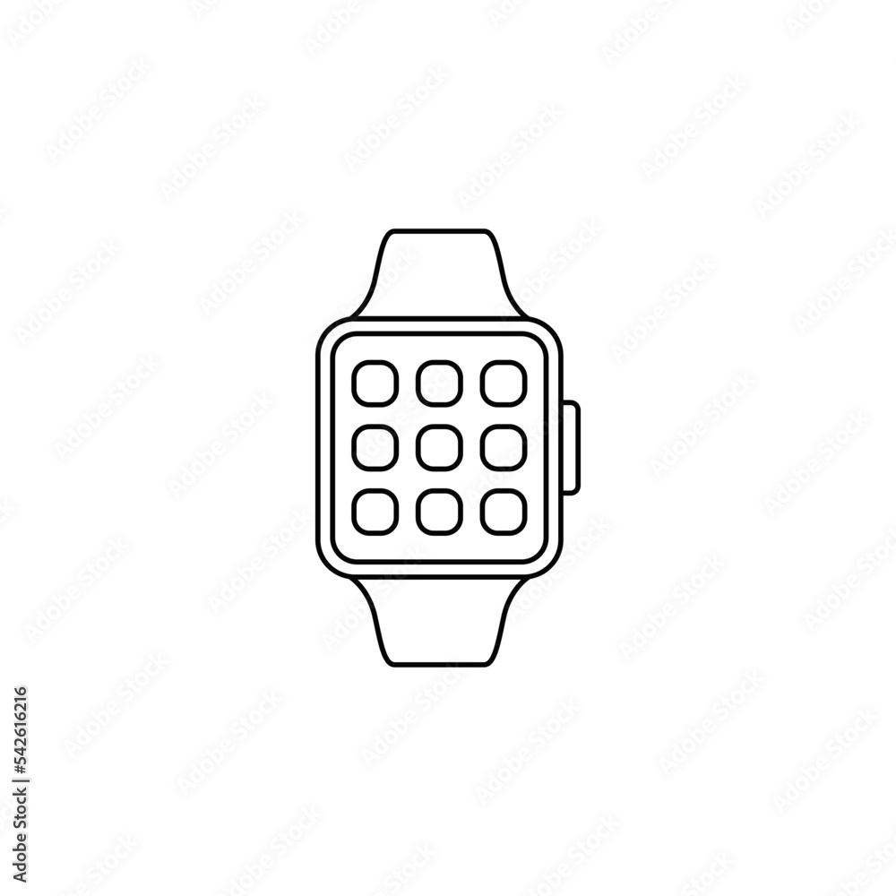 Canvas Prints Smartwatch wrist icon in line style icon, isolated on white background