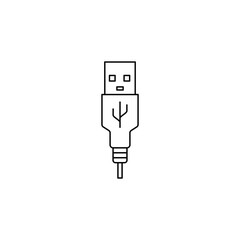 USB cable icon in line style icon, isolated on white background
