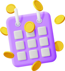 3D Calendar and Golden Coins