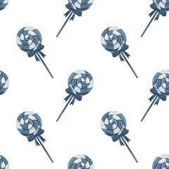 New Year's watercolor seamless pattern. Perfect for your design, textiles, postcards and packaging.