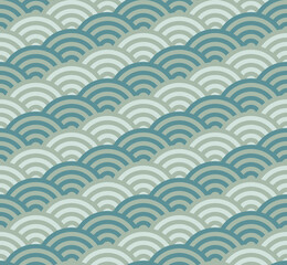 Japanese style retro vintage seamless pattern background elegant geometry cross scale curve wave