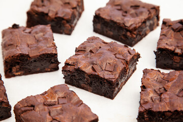 Fudgy and chewy dark chocolate brownie