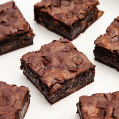 Fudgy and chewy dark chocolate brownie