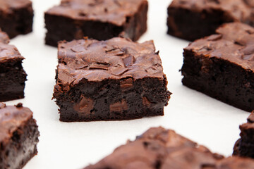 Fudgy and chewy dark chocolate brownie