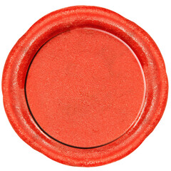 Cachet de cire rouge sans marquage, fond blanc 