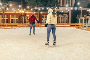 Biracial couple enjoying winter holidays together