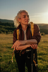 Female hiker on adventure