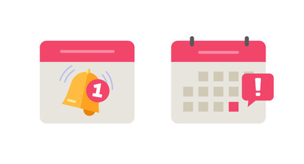 Deadline date event icon notice vector on calendar or important due reminder day appointment notification ui graphic, agenda schedule urgent time message alert, special meeting flat cartoon symbol