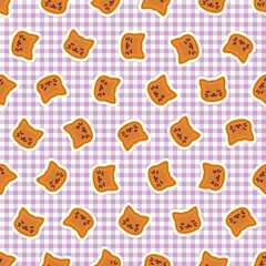 ホットケーキ パターン 柄 ねこ