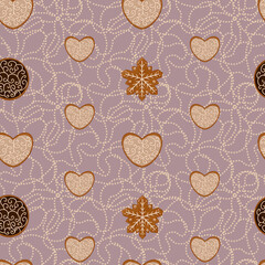 Gingerbread Christmas Seamless Pattern 