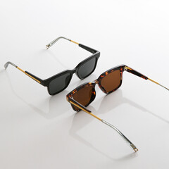 creative sunglasses on colorful background