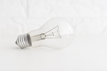 light bulb, Realistic photo image tungsten light bulb isolated on white background
