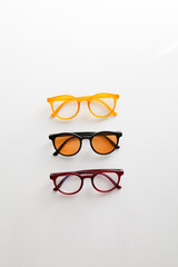 creative sunglasses on colorful background