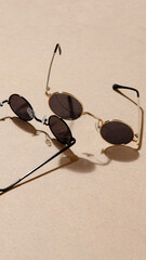 creative sunglasses on colorful background