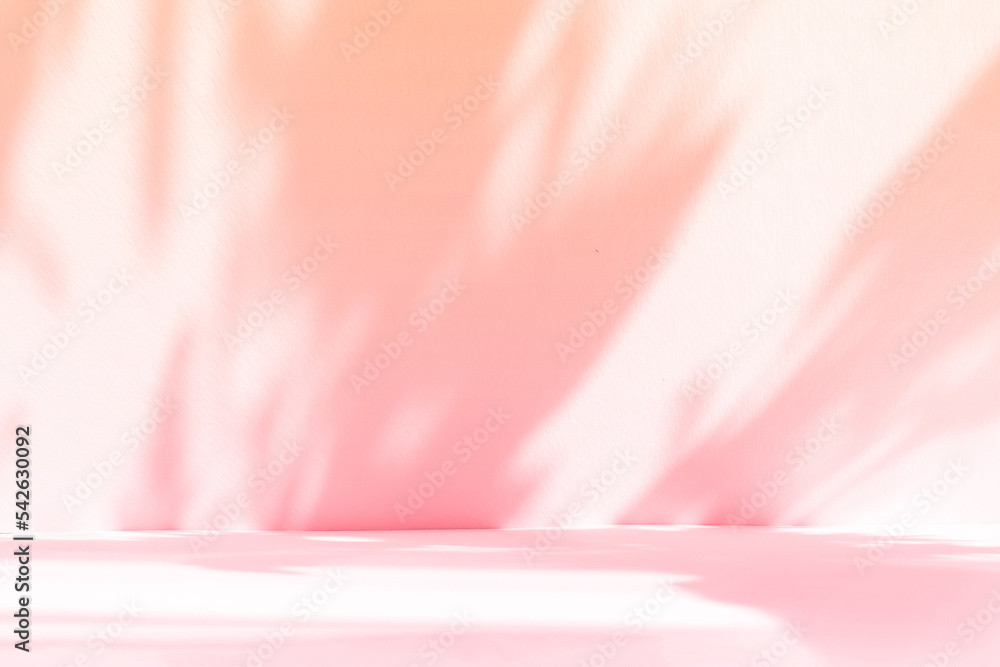 Aufkleber abstract pink studio background for product presentation. empty room with shadows of window and flow