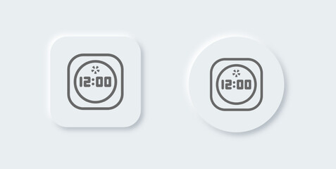 Clock line icon in neomorphic design style. Time signs vector illustration