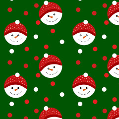 christmas seamless pattern with snowman
