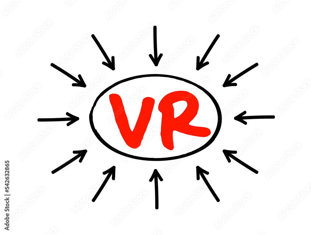 Poster vr virtual reality - computer-generated environment with scenes and objects that appear to be real, 