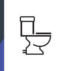 toilet side view, web icon, isolated icon on white background, construction, repair, construction tools