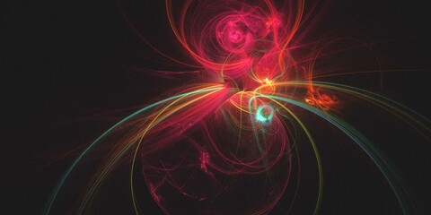 3D rendering abstract multicolor fractal background