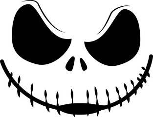 frightened face, Halloween illustrator on white